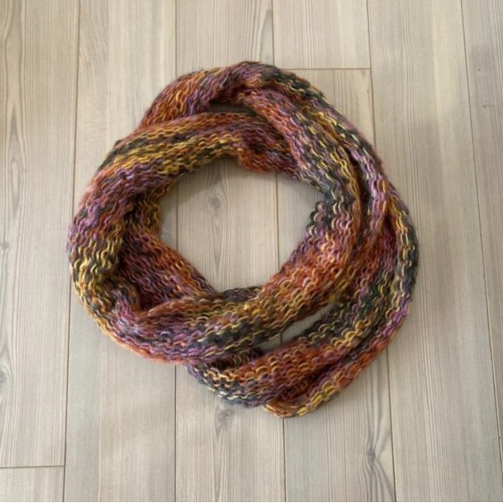 Vintage Multicolor Knit Infinity Scarf